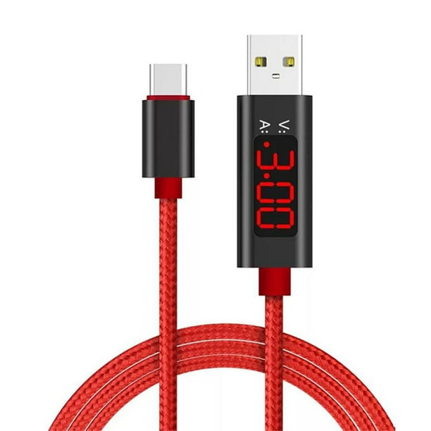 1.2M Smart Voltage Current LED Display Micro USB Sync Data Fast Charging Cable 